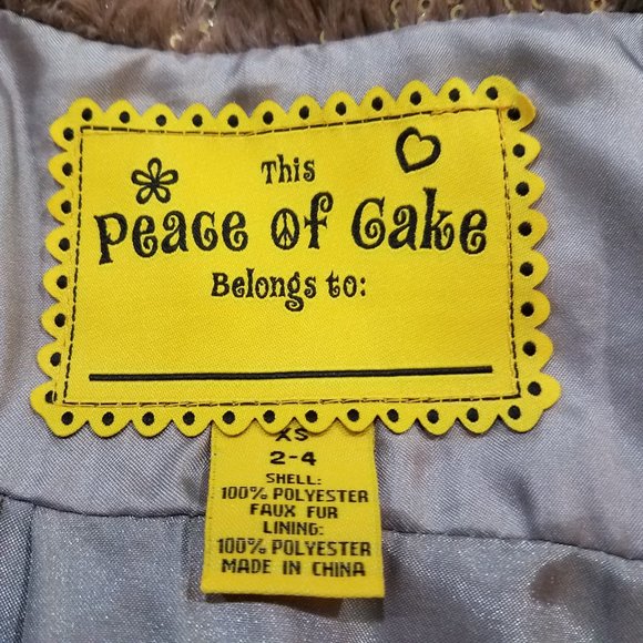 Peace of Cake Faux Fur Jacket Toddler 2-4 - Picture 12 of 13